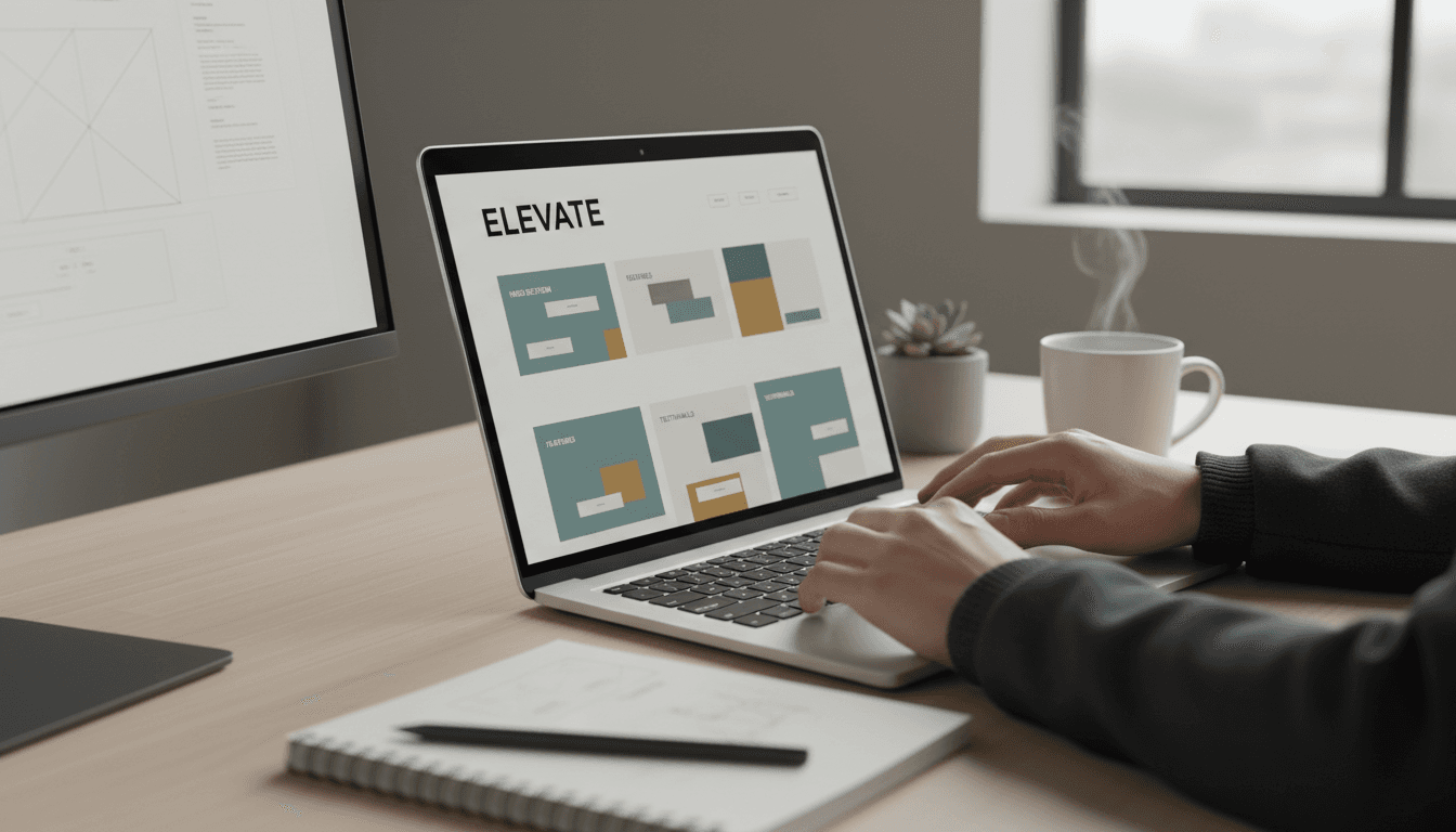 Web designer crafting custom digital solutions at a modern workstation